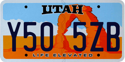 UT license plate Y505ZB