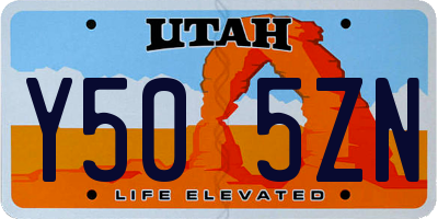 UT license plate Y505ZN