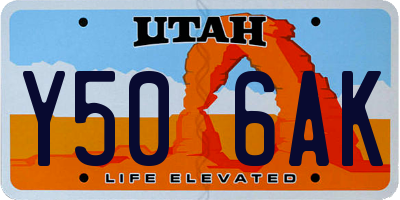 UT license plate Y506AK