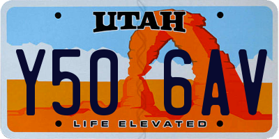 UT license plate Y506AV