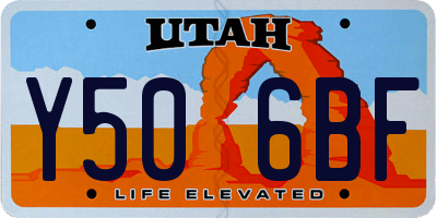 UT license plate Y506BF