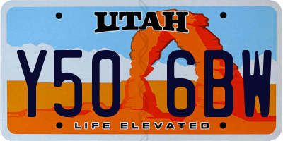 UT license plate Y506BW