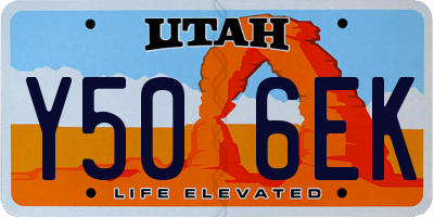 UT license plate Y506EK
