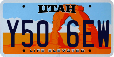 UT license plate Y506EW