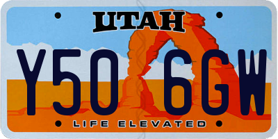 UT license plate Y506GW