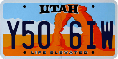 UT license plate Y506IW