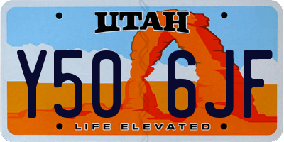 UT license plate Y506JF