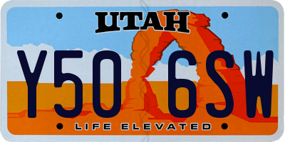 UT license plate Y506SW