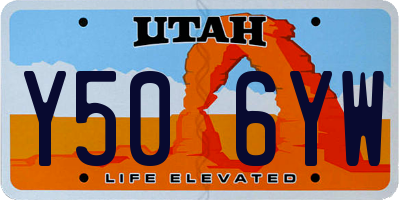 UT license plate Y506YW
