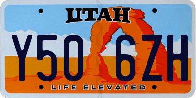 UT license plate Y506ZH