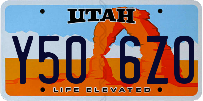 UT license plate Y506ZO