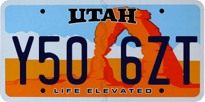 UT license plate Y506ZT
