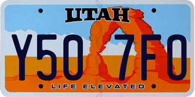 UT license plate Y507FO