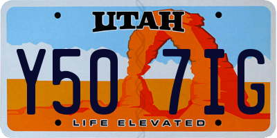 UT license plate Y507IG