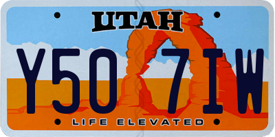 UT license plate Y507IW