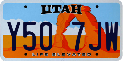 UT license plate Y507JW