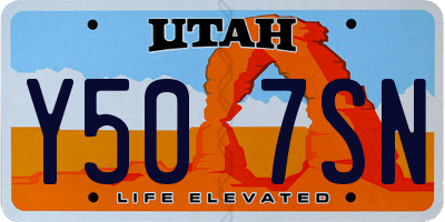UT license plate Y507SN