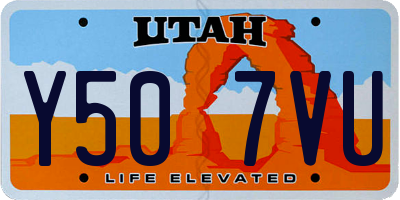 UT license plate Y507VU