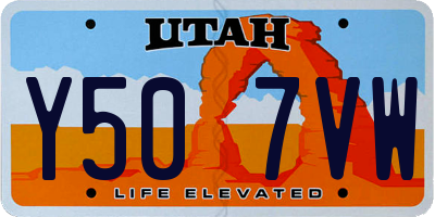 UT license plate Y507VW