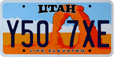 UT license plate Y507XE