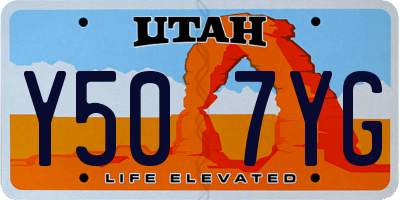 UT license plate Y507YG