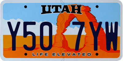 UT license plate Y507YW