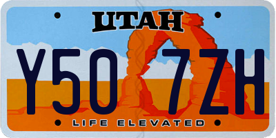 UT license plate Y507ZH