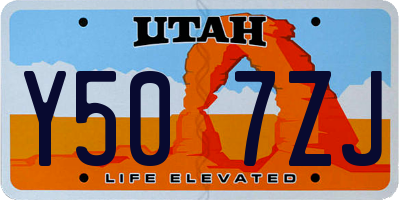 UT license plate Y507ZJ