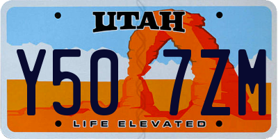 UT license plate Y507ZM