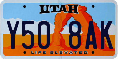 UT license plate Y508AK