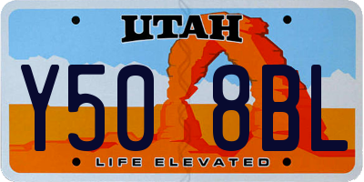 UT license plate Y508BL