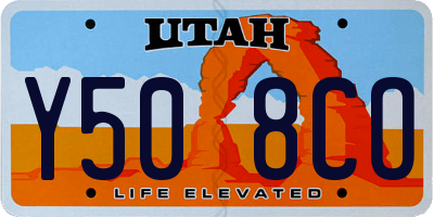 UT license plate Y508CO