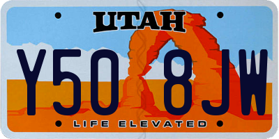UT license plate Y508JW
