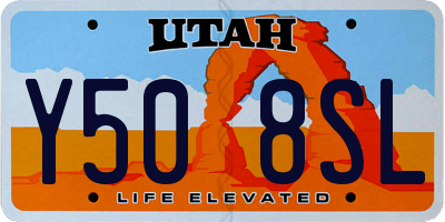 UT license plate Y508SL