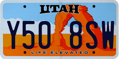 UT license plate Y508SW