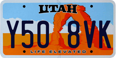 UT license plate Y508VK