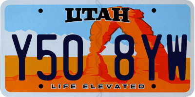 UT license plate Y508YW