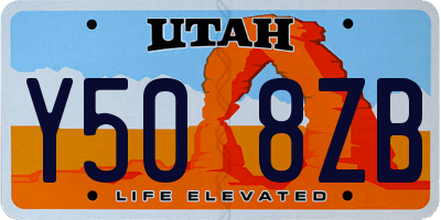 UT license plate Y508ZB