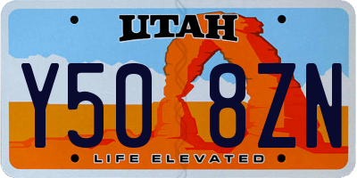 UT license plate Y508ZN