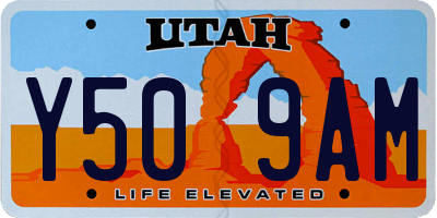 UT license plate Y509AM