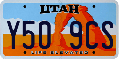 UT license plate Y509CS