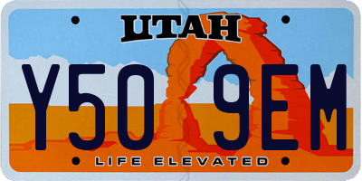 UT license plate Y509EM