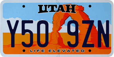 UT license plate Y509ZN