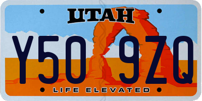 UT license plate Y509ZQ