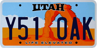 UT license plate Y510AK