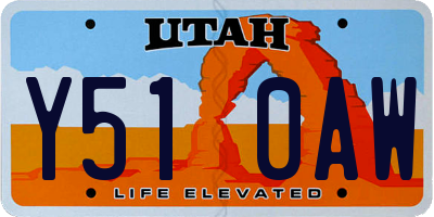 UT license plate Y510AW