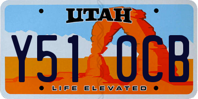 UT license plate Y510CB