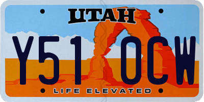 UT license plate Y510CW