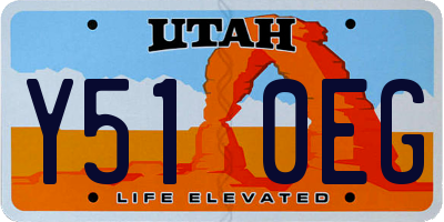 UT license plate Y510EG