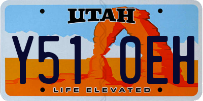 UT license plate Y510EH